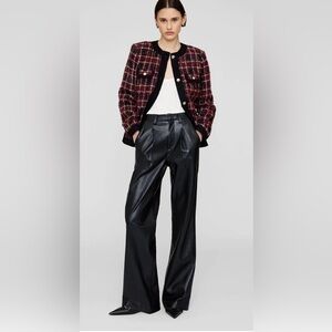 Anine Bing Carmen Black Leather pleated Trousers